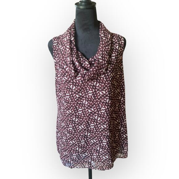 cabi Women's Venus Red Sleeveless Geometric Cowl Neck Blouse Size M Style # 3271 - Picture 1 of 12
